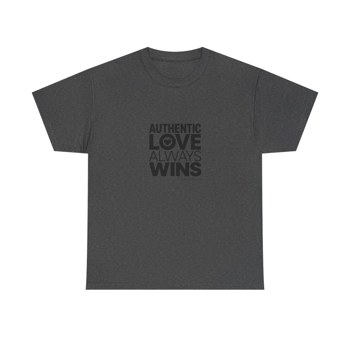 Caitlin and Leah "Authentic Love Always Wins" Unisex Tee - alternate angle 3, merchandise