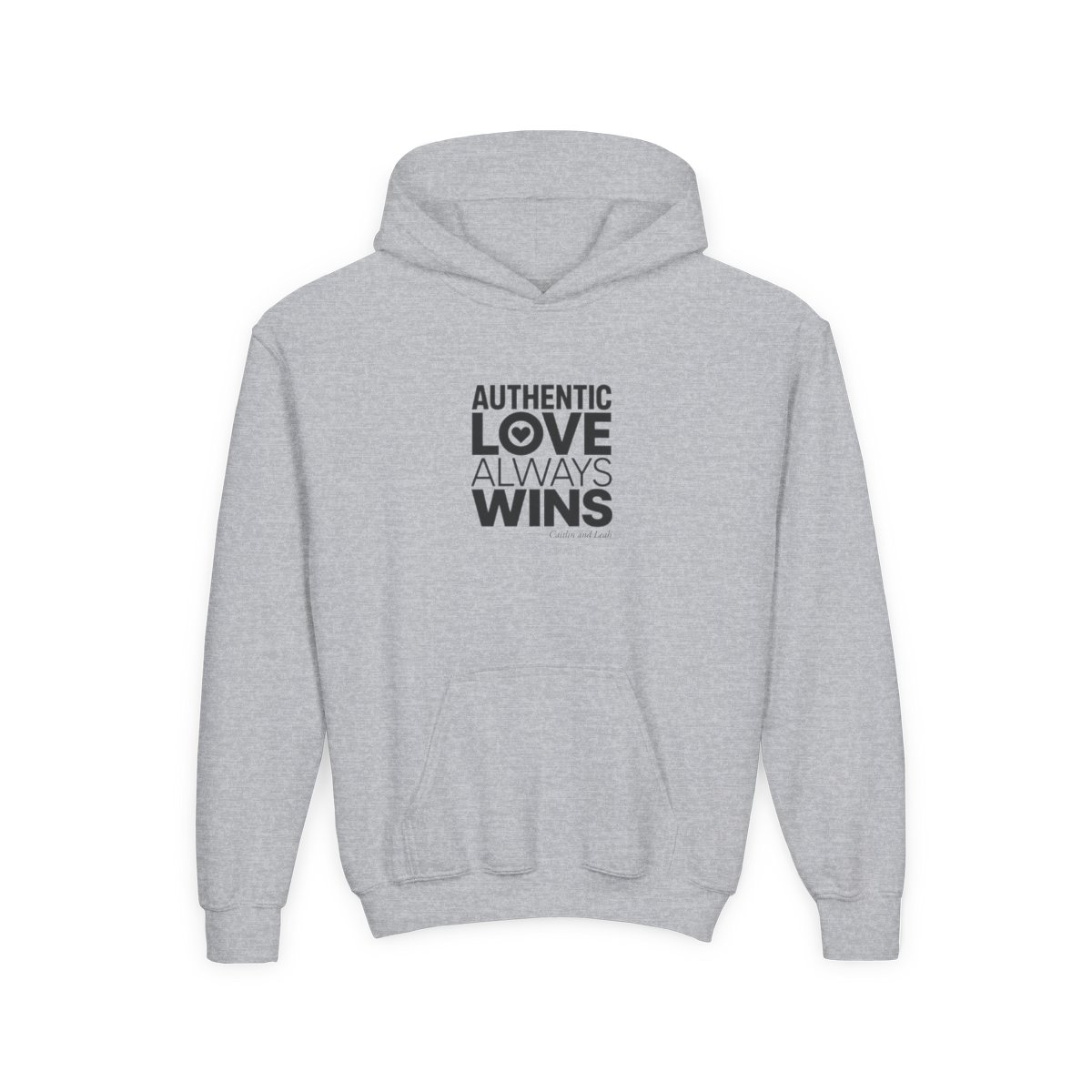 Caitlin and Leah "Authentic Love Always Wins" Kids Hoodie - alternate angle 3, merchandise