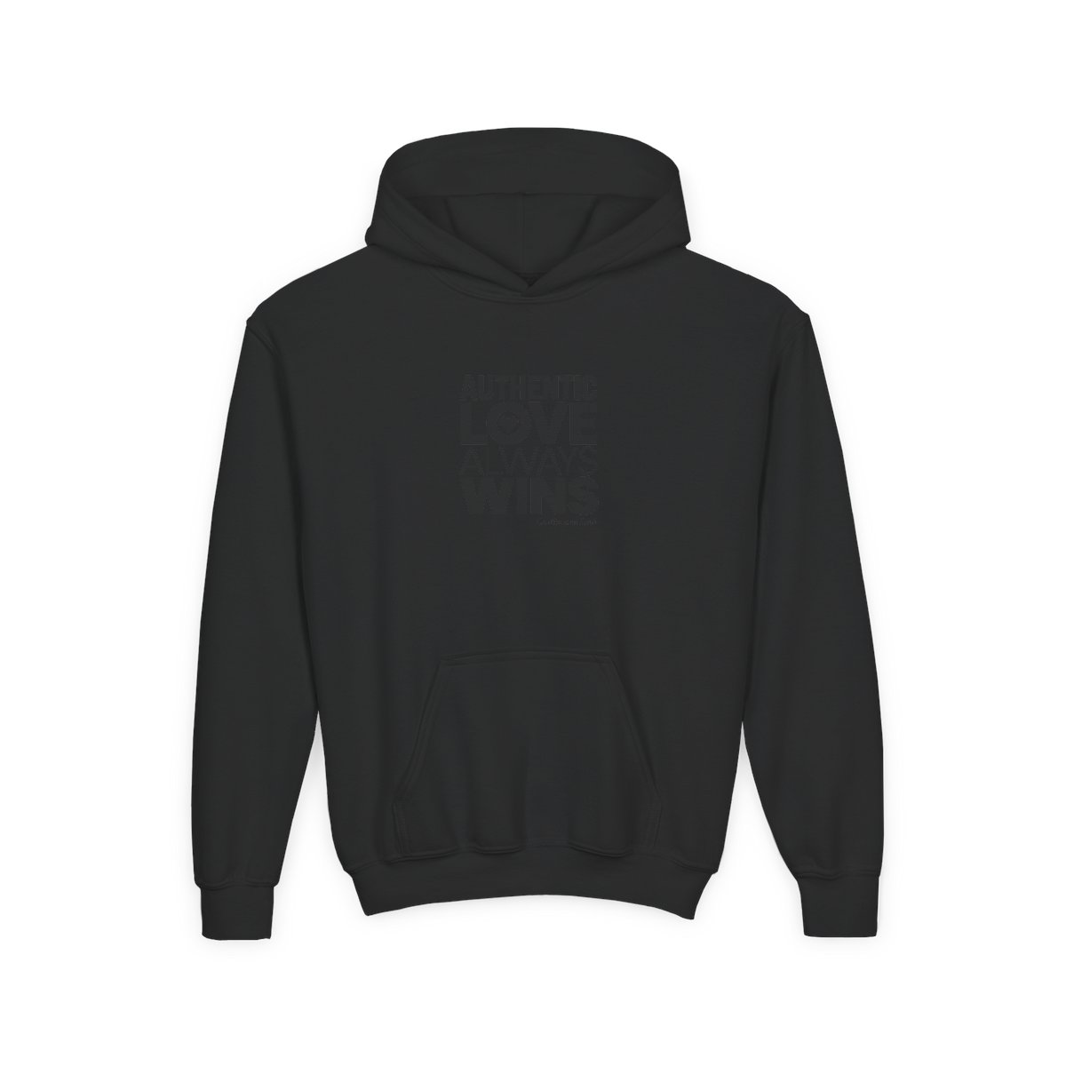 Caitlin and Leah "Authentic Love Always Wins" Kids Hoodie - alternate angle 2, merchandise