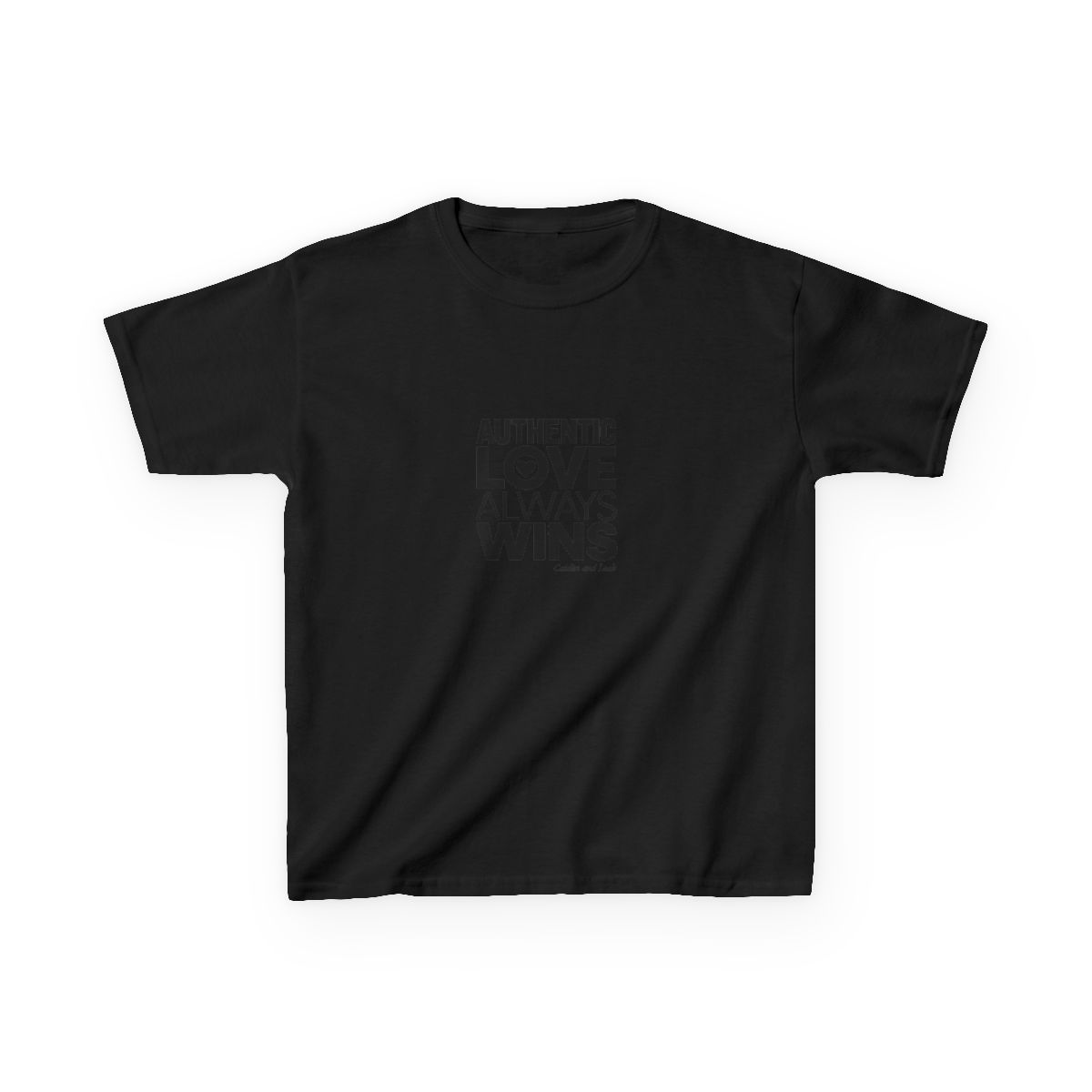 Caitlin and Leah "Authentic Love Always Wins" Unisex Kids Tee - alternate angle 2, merchandise
