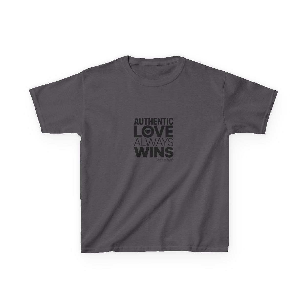 Caitlin and Leah "Authentic Love Always Wins" Unisex Kids Tee - alternate angle 4, merchandise